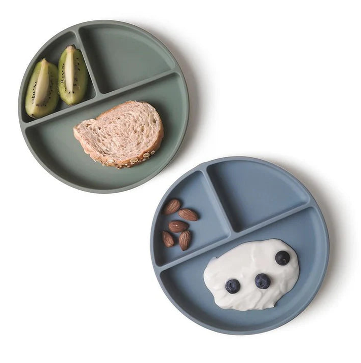 Divided Suction Plates with Matching Lids Pack of 1 Silicone Plate