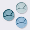 3-Pack Non-Slip Divided Mealtime Silicone Plates