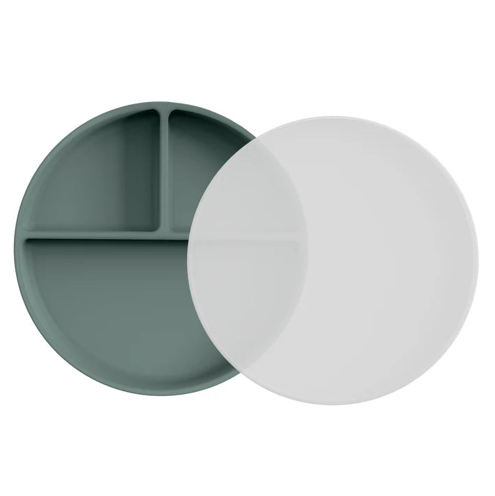 Divided Suction Plates with Matching Lids Pack of 1 Silicone Plate